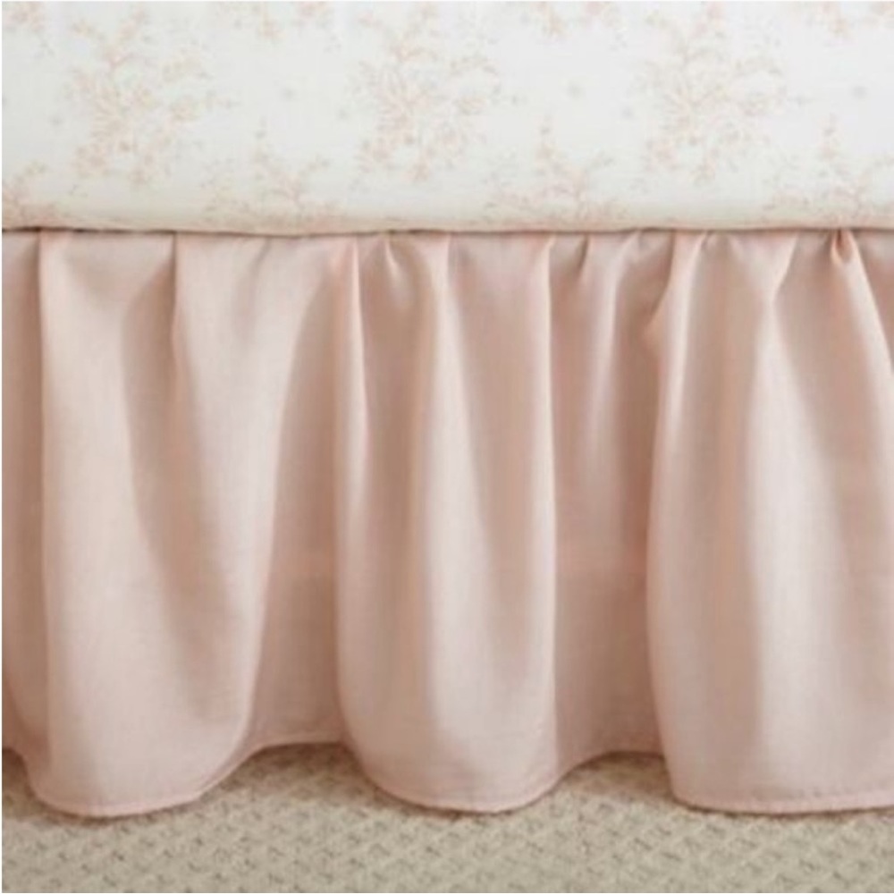 Blush Pink Bedding Bundle: crib skirt and 2 fitted organic sheets